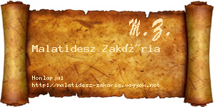 Malatidesz Zakária névjegykártya